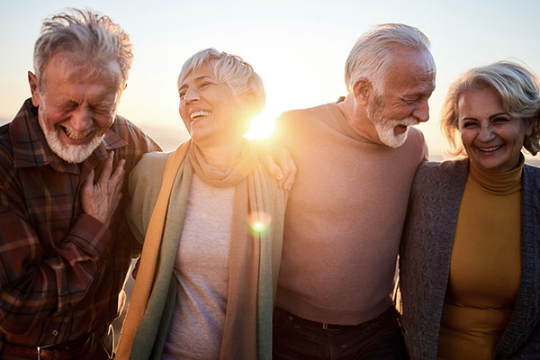 Group of retirees having fun together.